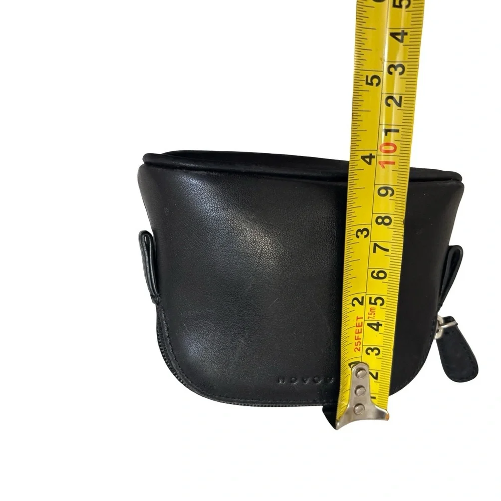 Coach vintage Black Leather Cosmetic Bag nickel